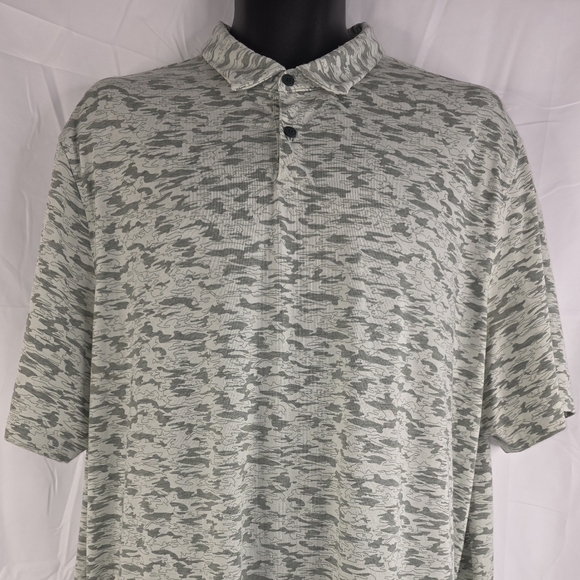 Adidas Go-To Camo Print Golf Polo Shirt Green Size 2XL H-2783 - Picture 2 of 10